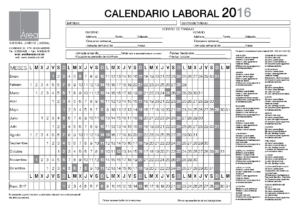 Featured image for “CALENDARIO LABORAL: OBLIGATORIO EN LAS EMPRESAS”